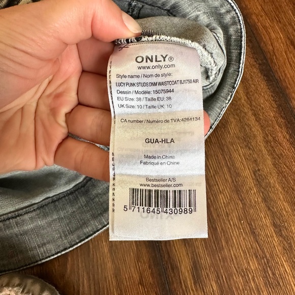 Only Women's Denim Vest - size 38 - Picture 7 of 7